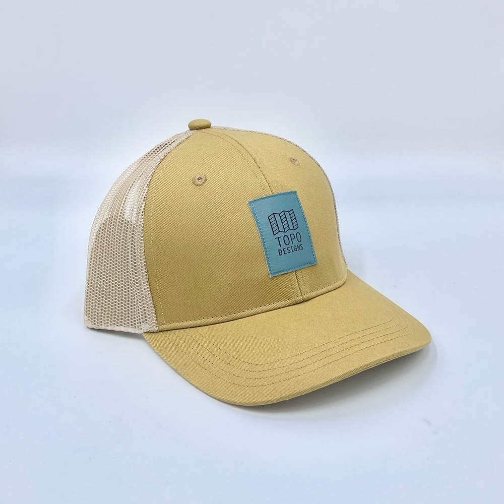 NEW Topo Designs Original Logo Khaki SnapBack Trucker Hat Adult OSFM
